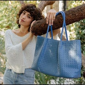 Lulu Dharma Blue woven purse